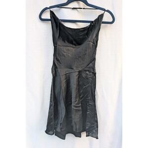 Zara Womens Satin Effect Cowl Neck Halter Top‎ Mini Dress Sz XS Whimsigoth